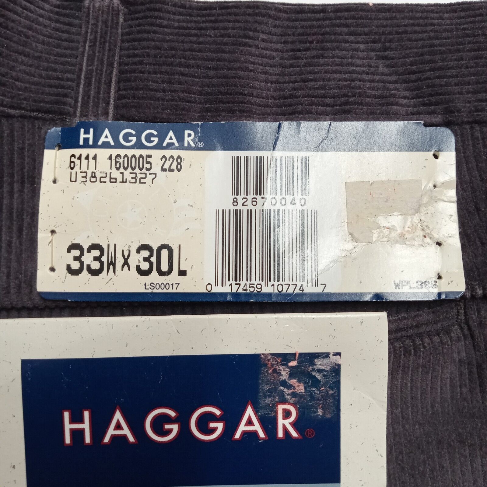 Haggar Vintage Haggar Corduroy Pants Men’s 33x30 Brown Trousers Size US 33 - 2 Thumbnail
