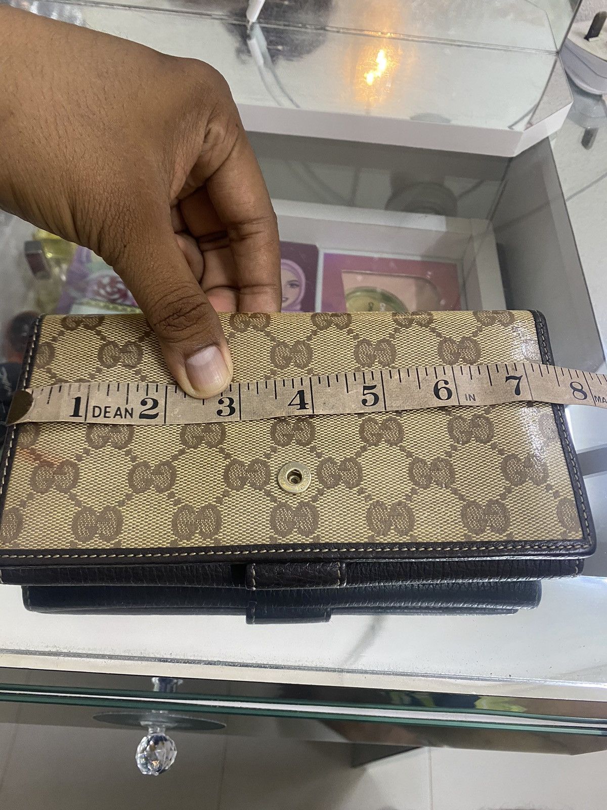 Gucci Gucci Beige/Brown GG Stud Canvas And Leather Flap Wallet Size ONE SIZE - 12 Thumbnail
