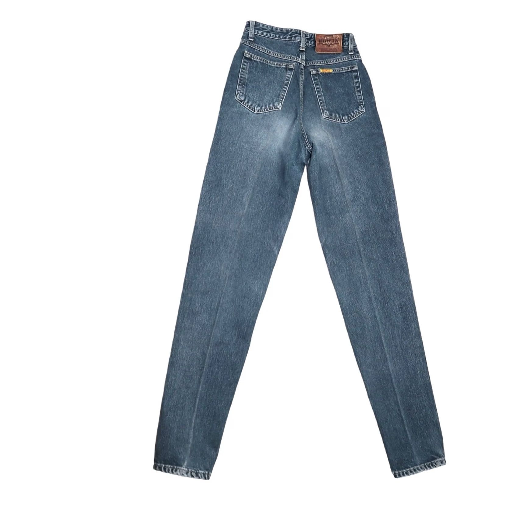 Edwin VINTAGE Edwin 90s dark wash blue denim high rise straight leg mom jeans 24 Size 42" / US 20 - 3 Thumbnail