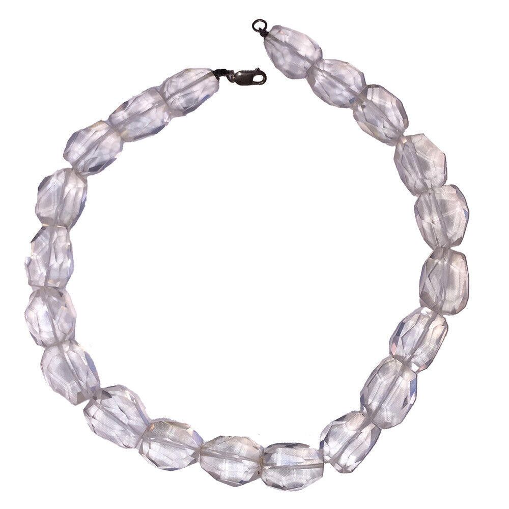 Designer Faceted Rock Crystal Quartz Bead Necklace and Sterling Clasp Size ONE SIZE - 3 Thumbnail