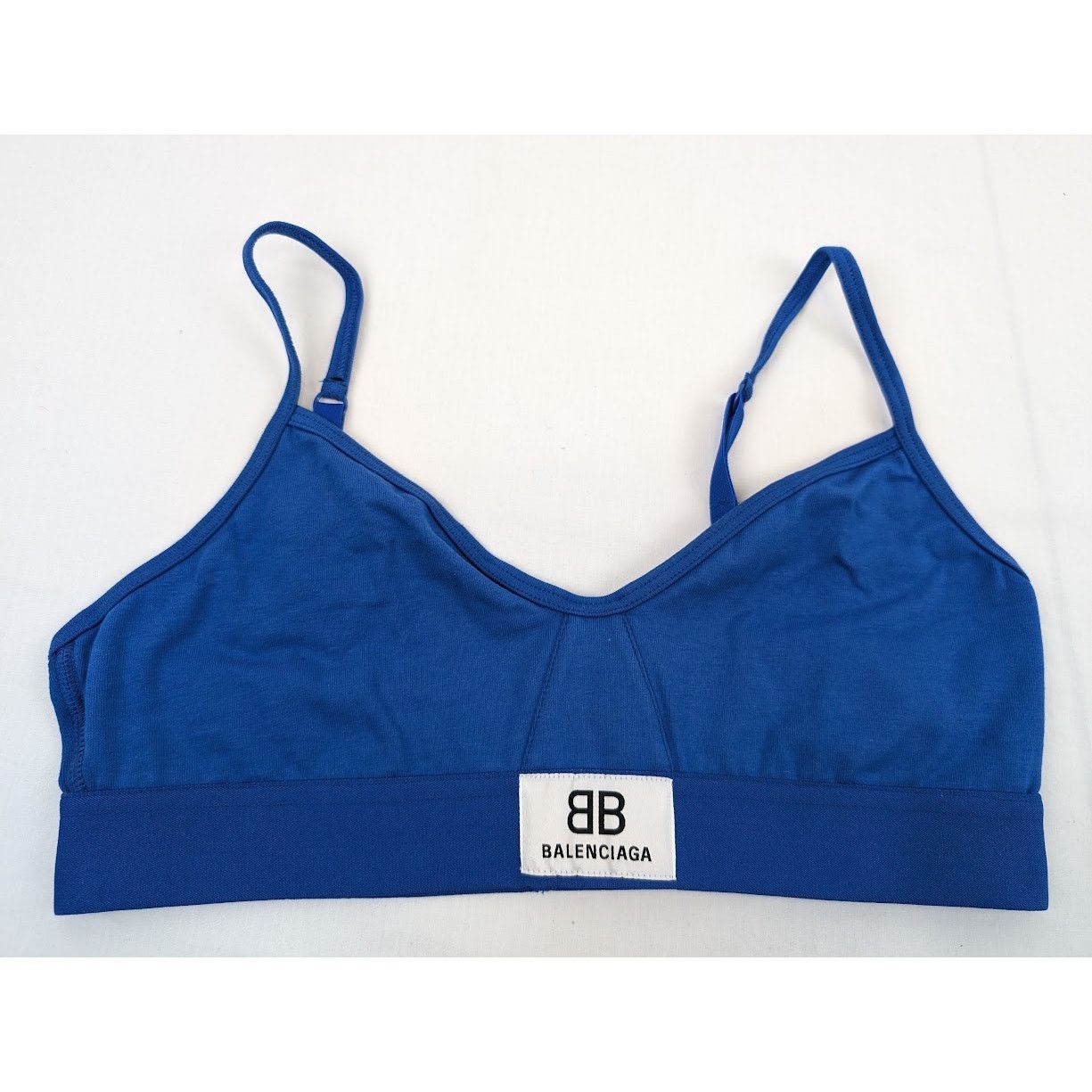 Balenciaga o1rshd1 Size: M / Soft Jersey Patch Sport Bra in Blue Size ONE SIZE - 3 Thumbnail
