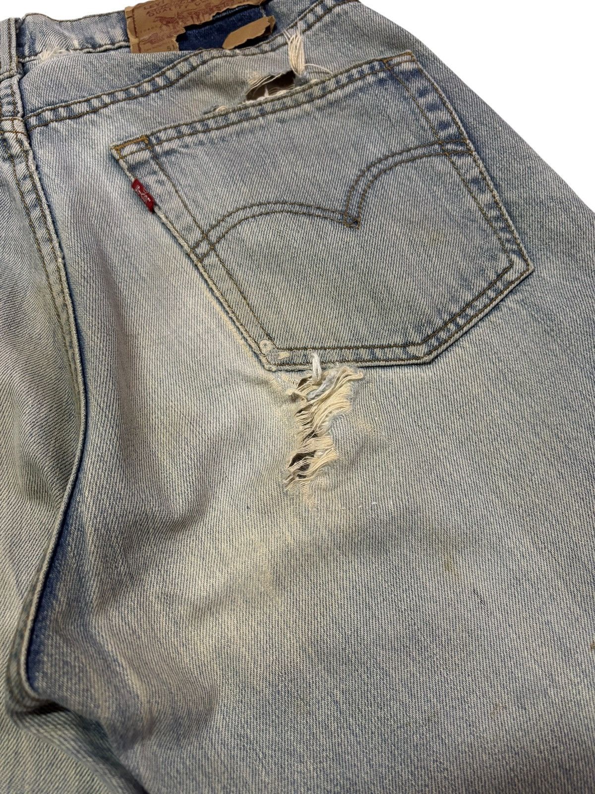 Levi's Vtg 80s Levis 512 Blue Wash Distressed Jeans Size US 29 - 9 Thumbnail