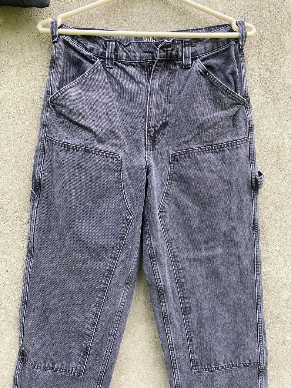 Bdg Vintage Bdg Double Knee Baggy Washed Black Denim Work Pants Size US 32 / EU 48 - 2 Thumbnail