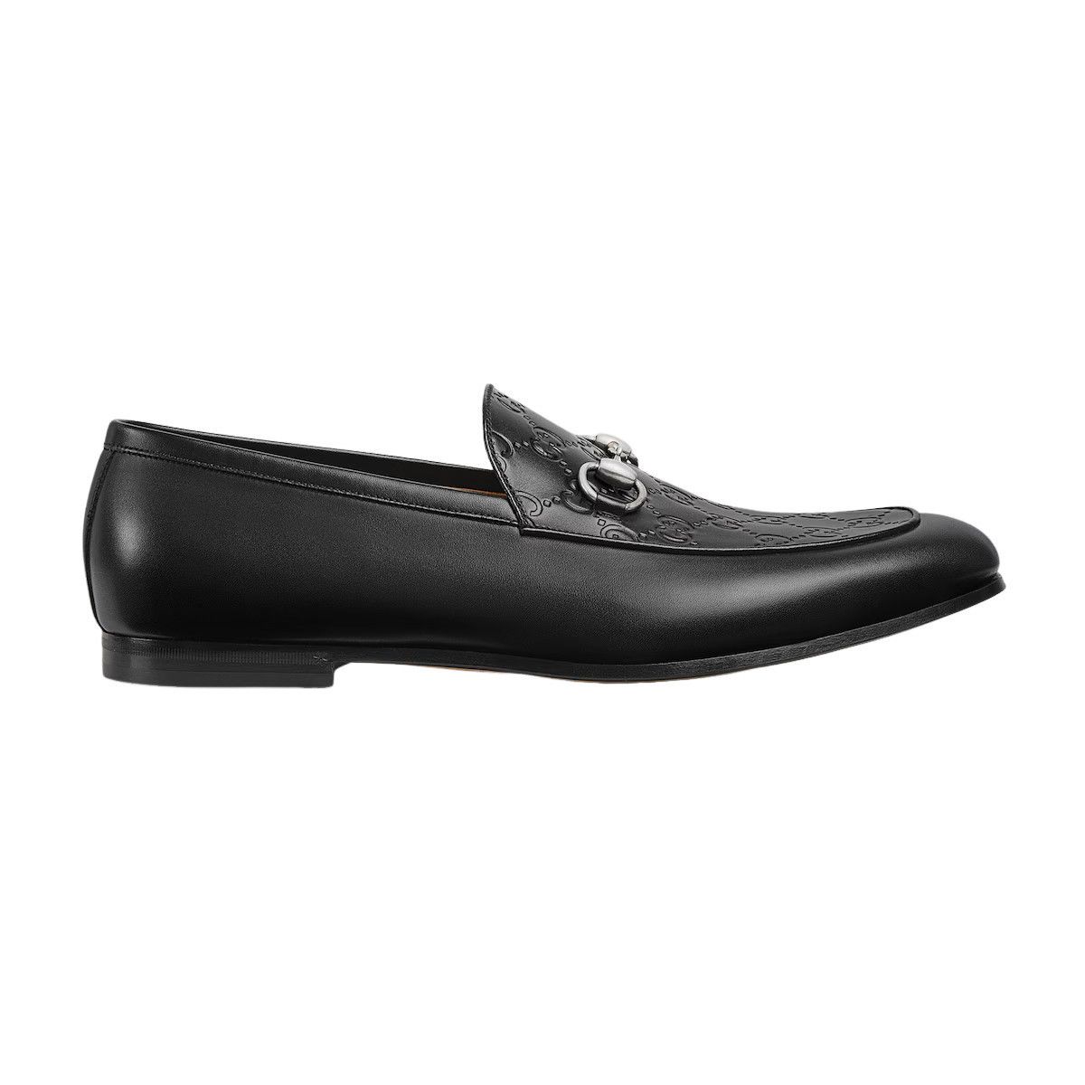 GUCCI $1050 Men's Black GG Leather Horsebit Loafers New & Au