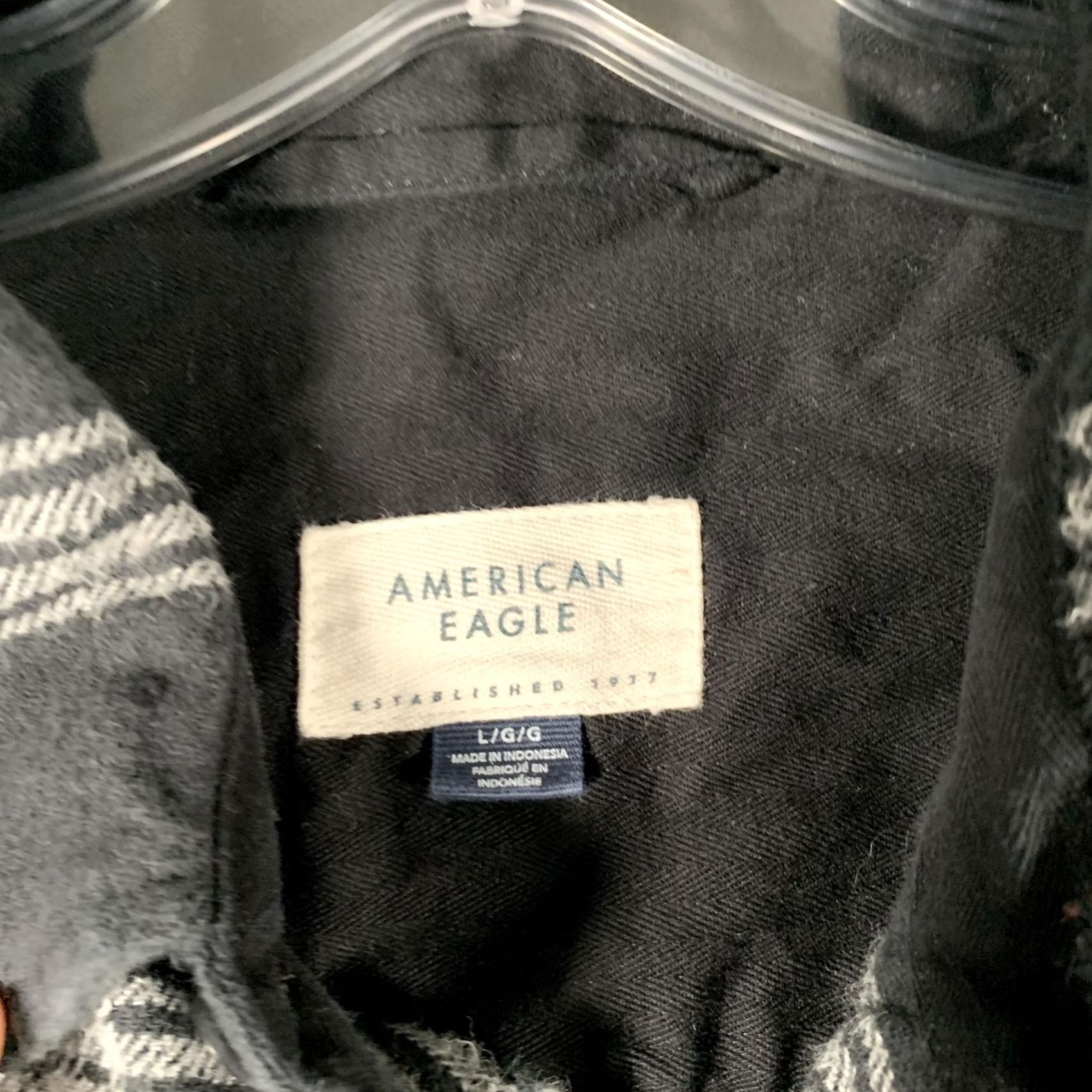 Vintage American Eagle Shirt Mens Large Black Plaid Flannel Long Sleeve Button Up Casual Size US L / EU 52-54 / 3 - 4 Thumbnail