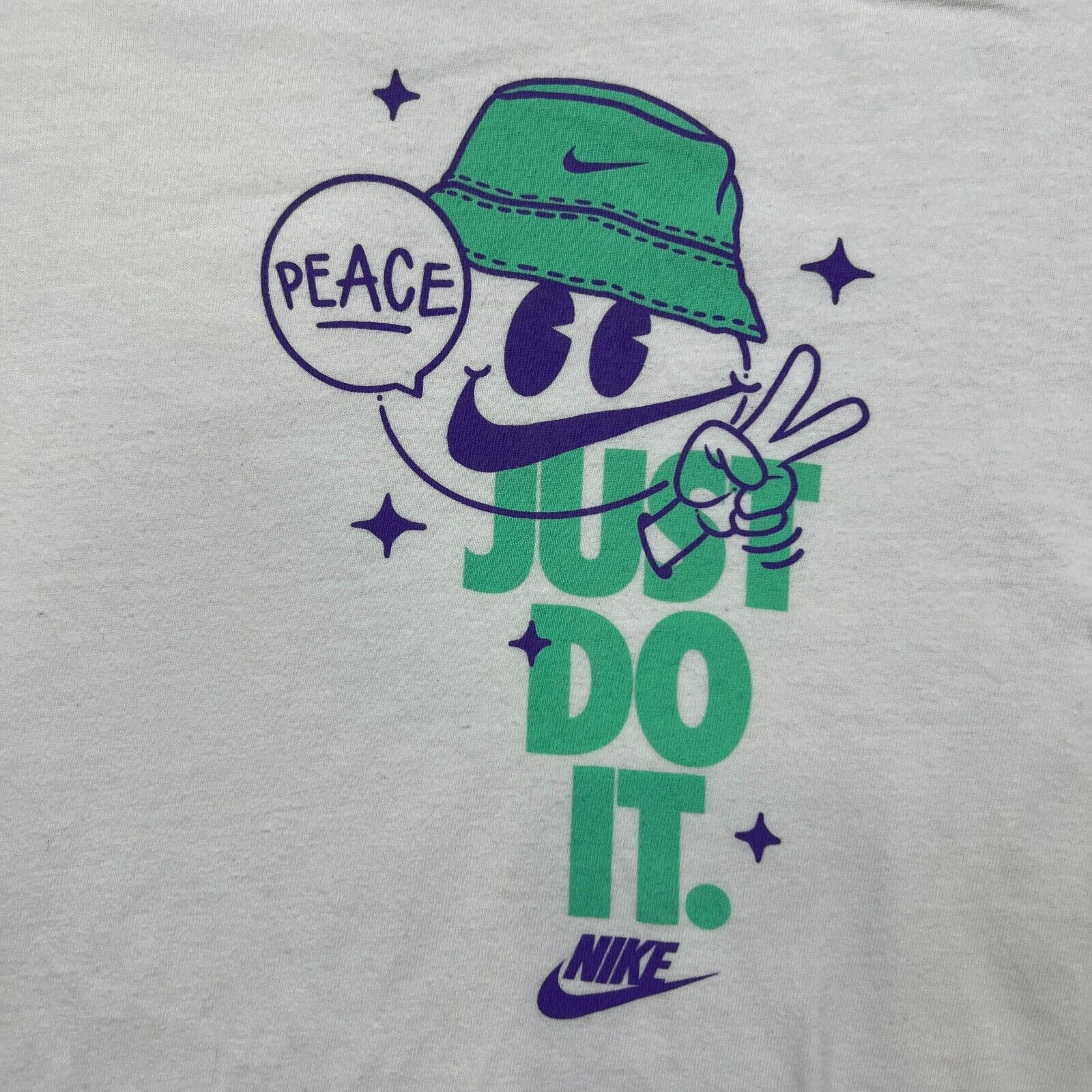 Nike × Vintage Nike Sportswear Medium Just Do It Peace Sign Graphic Tee Size US M / EU 48-50 / 2 - 3 Thumbnail