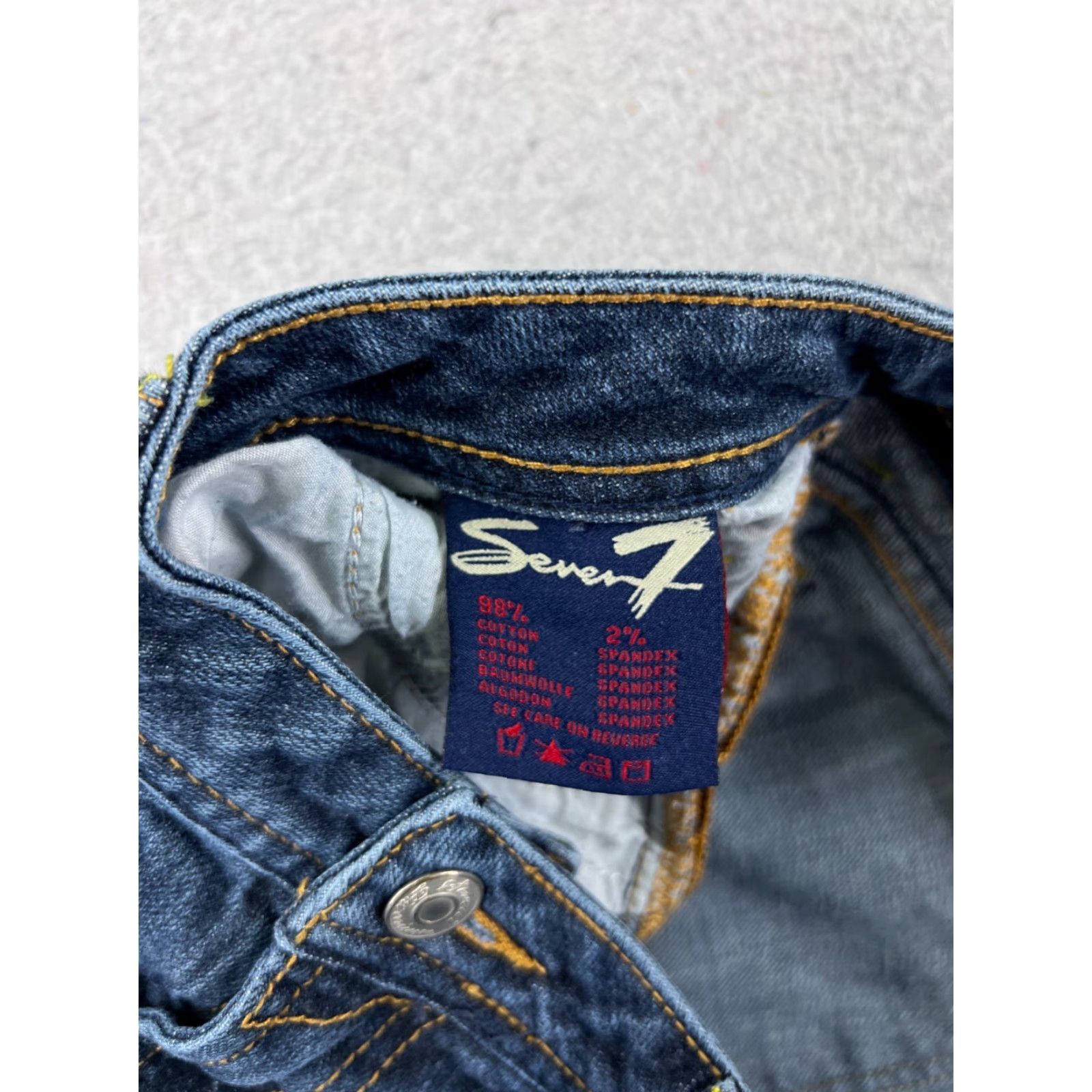 Vintage VINTAGE Seven7 Women's Jeans Pants Bootcut Flare Low Rise Denim Cotton Blend Size 32 Blue Size 24" / US 00 / IT 34 - 7 Thumbnail