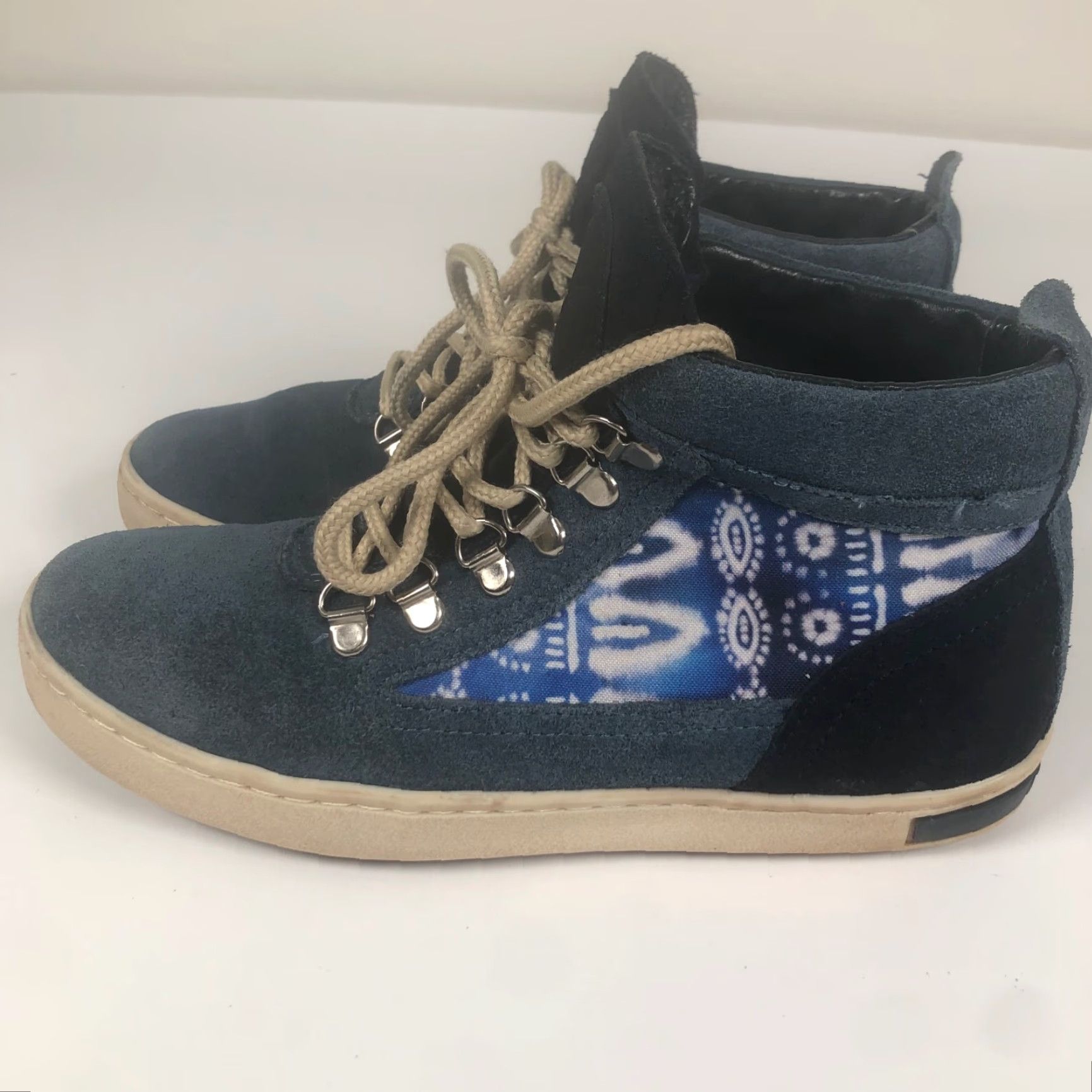 Vintage Inkkas Kanoko Sneakers High Top Blue Suede Leather Lining Cushioned Inkkas Kanoko Womens Size 8 Mens Size 6 Shoes Shoes Size M / US 6-8 / IT 42-44 - 5 Thumbnail