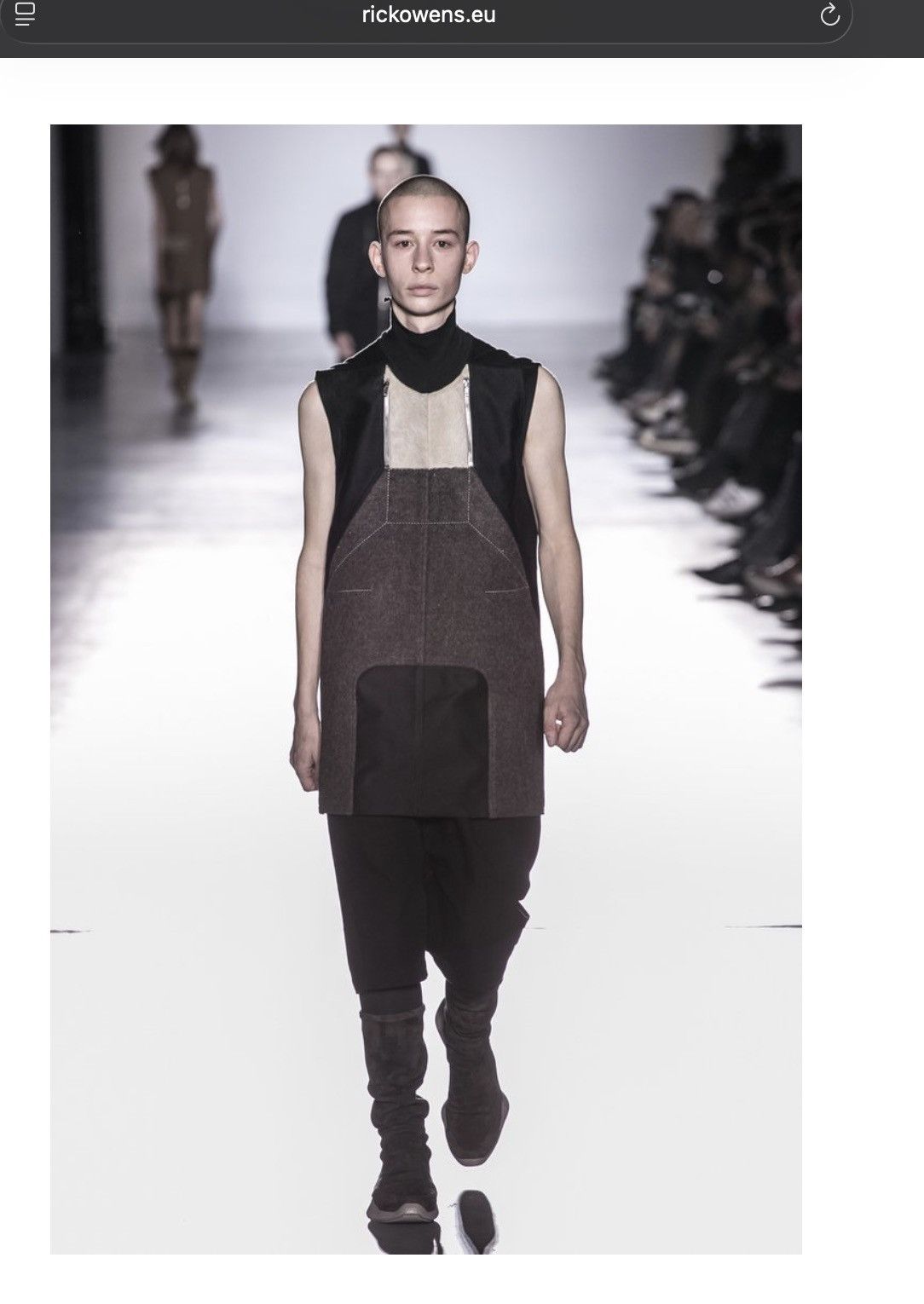 Rick Owens FW15 SPHINX Runway Sleeveless tunic (S)