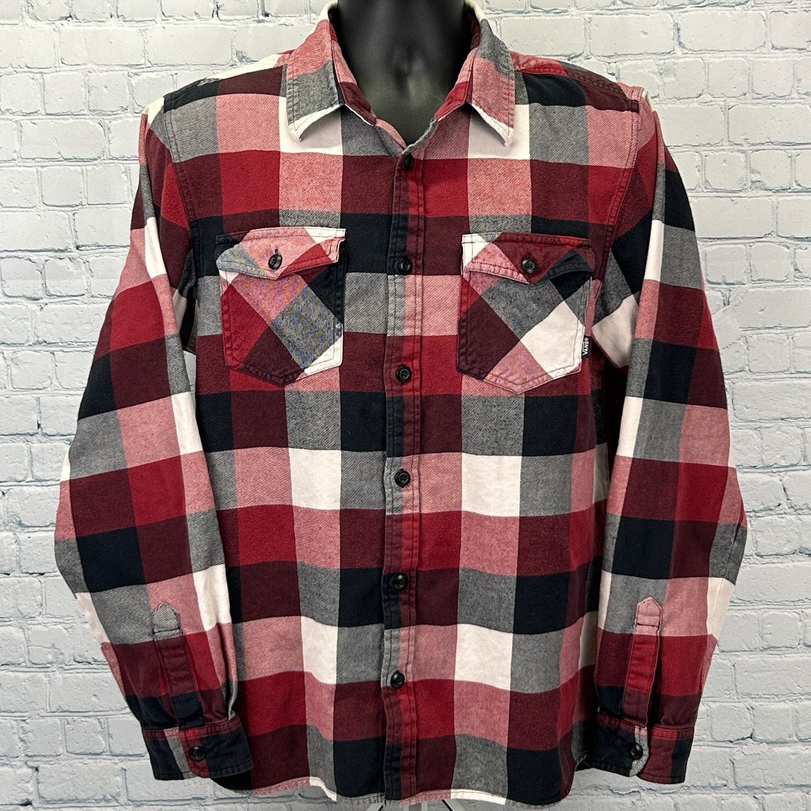 Vans Vans Flannel Button Front Shirt Red Check Plaid Skater Large Size US L / EU 52-54 / 3 - 2 Thumbnail