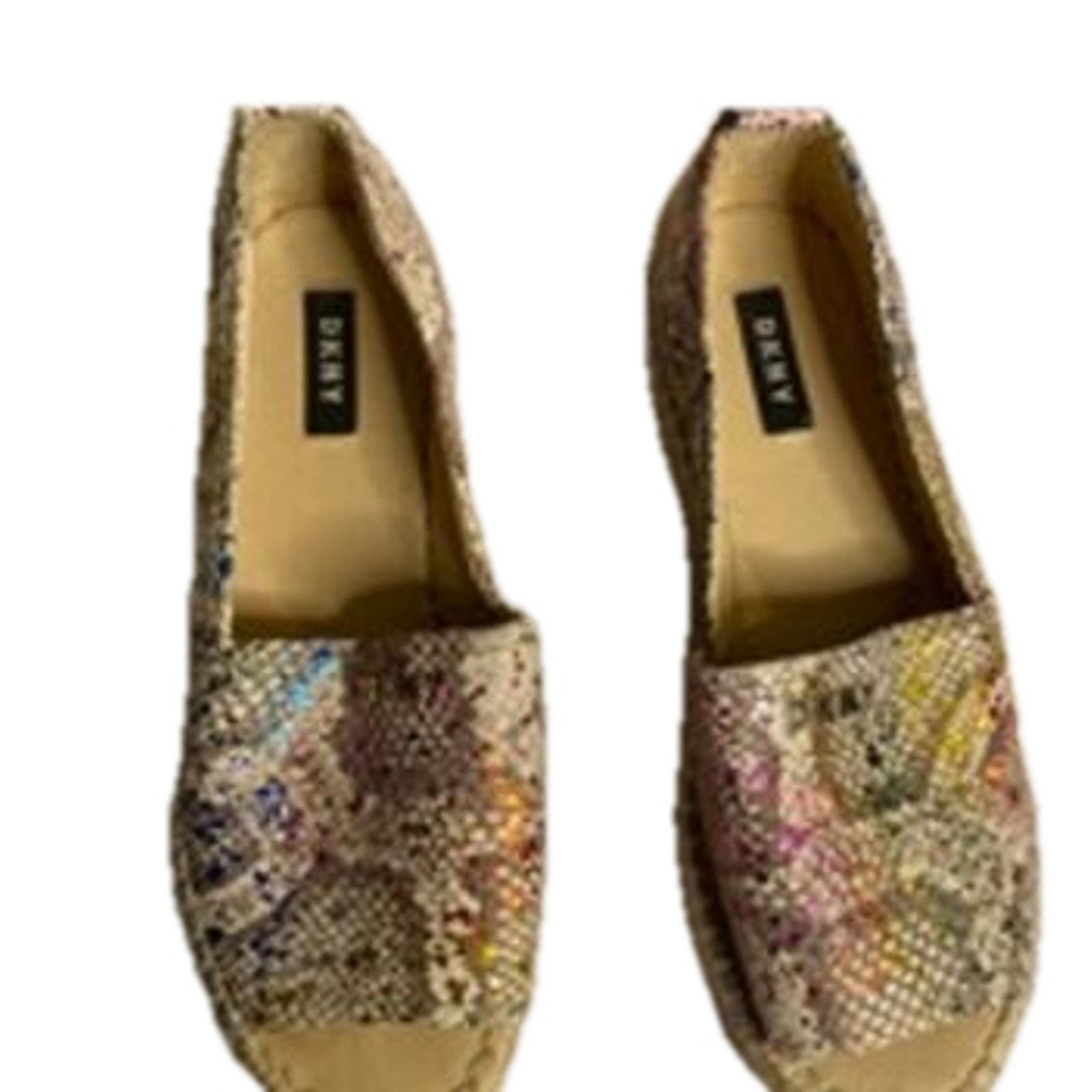 DKNY Boho Metallic Snakeskin Espadrille Slip-On Flats DKNY Size US 8 / IT 38 - 5 Thumbnail