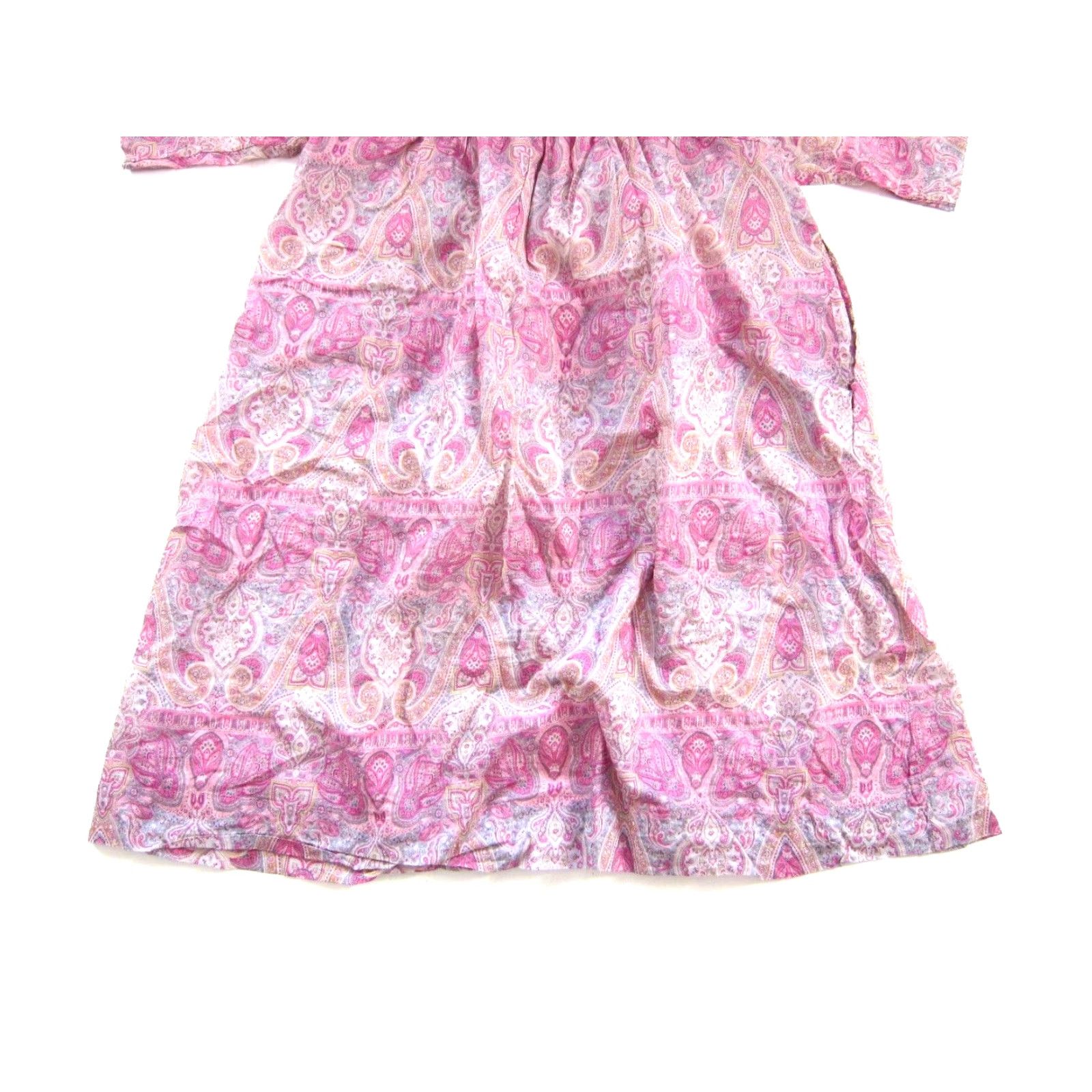 Vintage Papinelle Pocket Maxi Kaftan Dress Pink Cotton Short Sleeve Small Size 28" / US 6 / IT 42 - 7 Thumbnail
