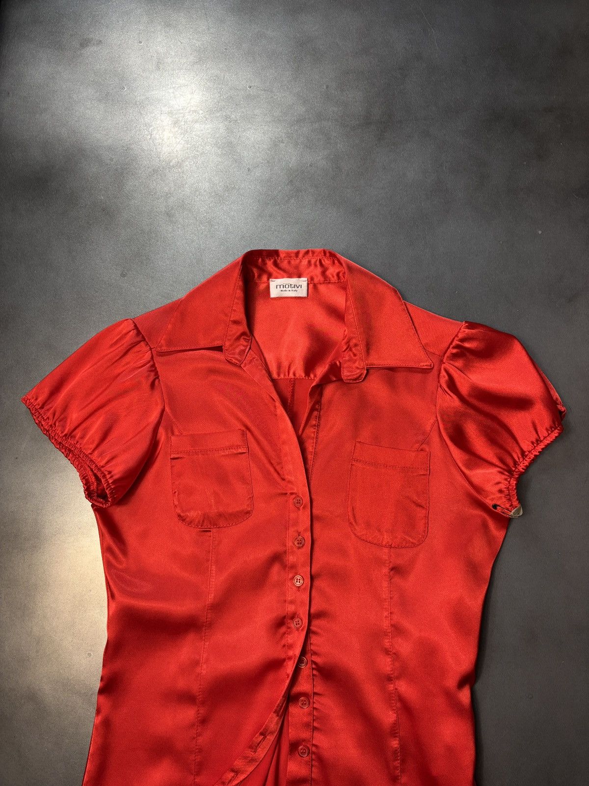 MotivMfg × Vintage Vintage Motivi Satin Shirt Short Sleeve Italy Y2K 1990s 2000 Size M / US 6-8 / IT 42-44 - 11 Thumbnail