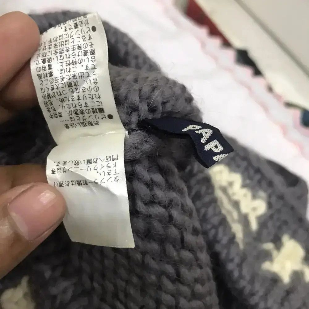 Japanese Brand Papas Spellout Knit Najavo Design Beanie Hat Size ONE SIZE - 9 Thumbnail