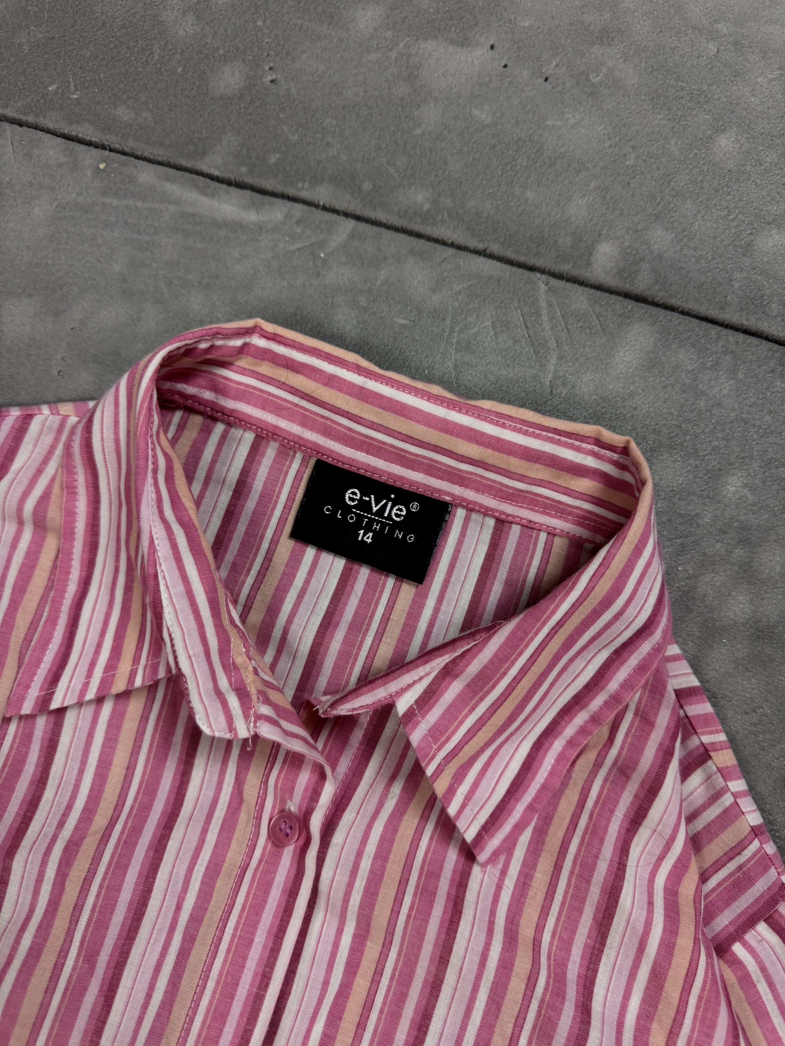 Vintage Vintage y2k striped pink shirt formal coquette retro Size S / US 4 / IT 40 - 8 Thumbnail