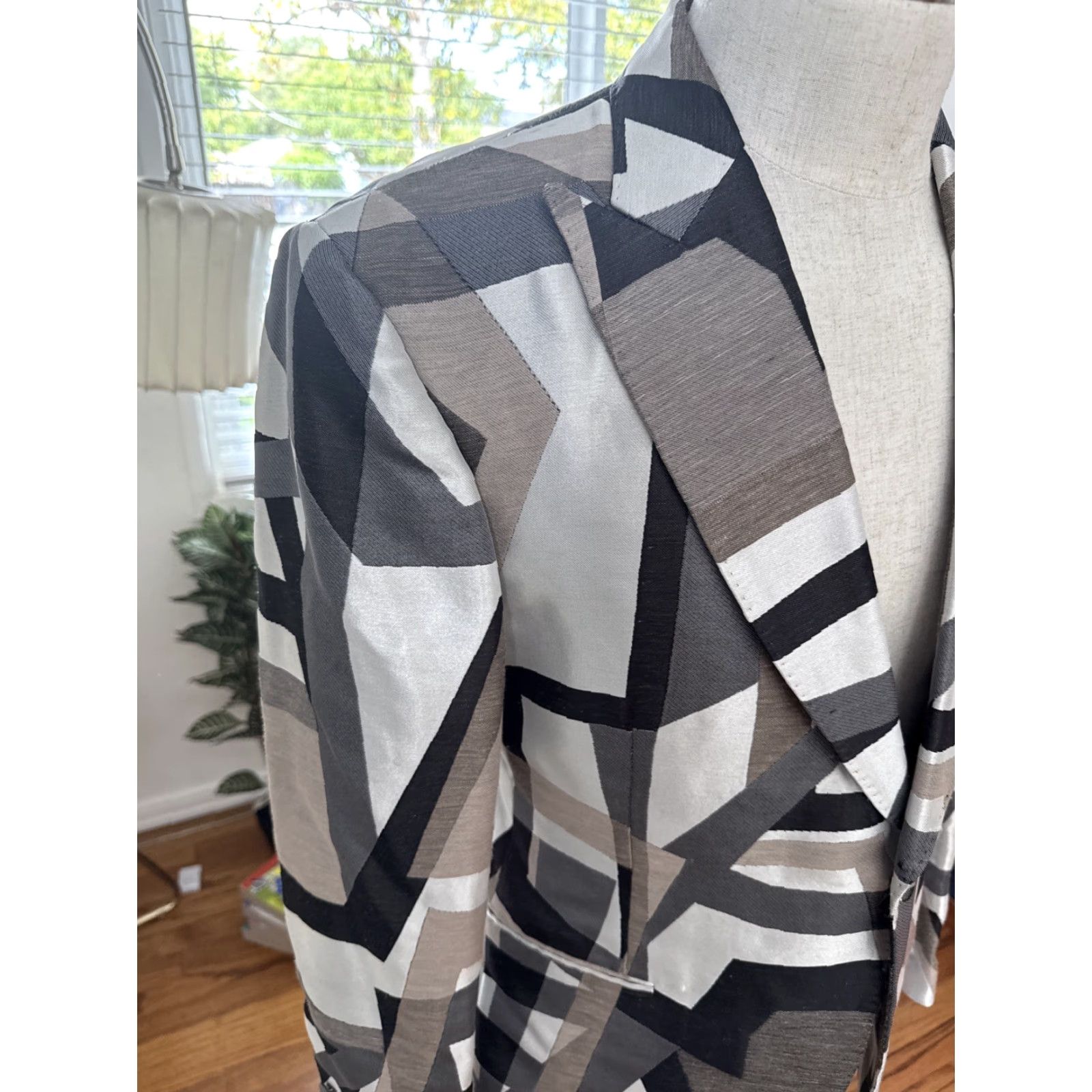 Vintage NEW Frere Men's Geometric Jacket Classic BLAZER Size 44 Size 44R - 4 Thumbnail