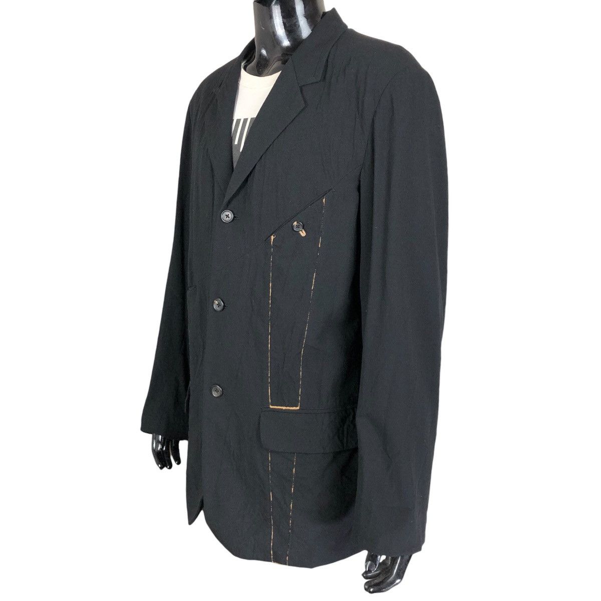 Yohji Yamamoto Vintage Yohji Yamamoto Pour Homme S/S 1999 Wool Light Jacket Size US L / EU 52-54 / 3 - 4 Thumbnail