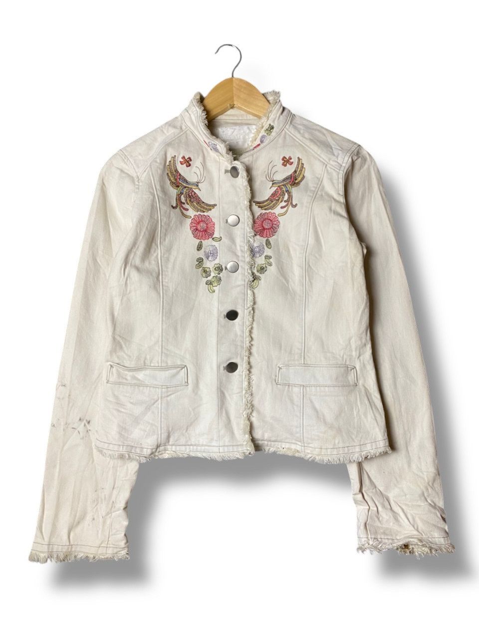 Japanese Brand CREALUXE Embroidered Crop Jacket (145) Size US XXS / EU 40 - 1 Thumbnail