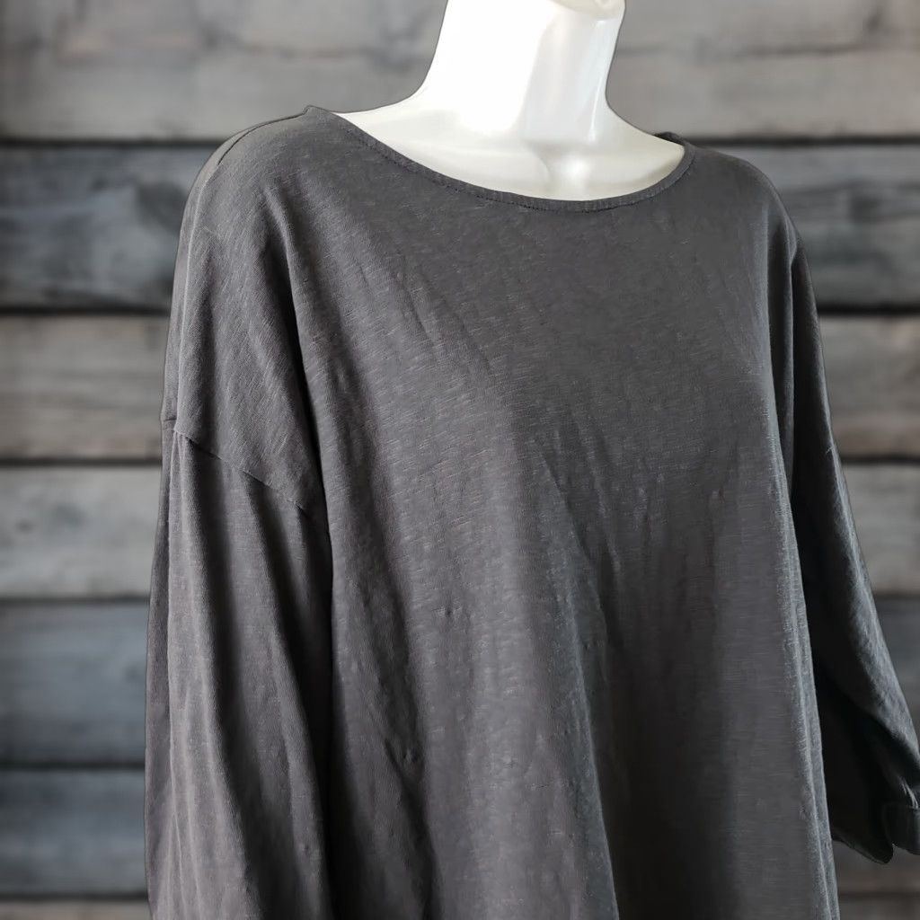 J. Jill VINTAGE PureJill Womens Perfectly Relaxed Top Sz Medium Petite Gray Organic Cotton Size M / US 6-8 / IT 42-44 - 1 Thumbnail