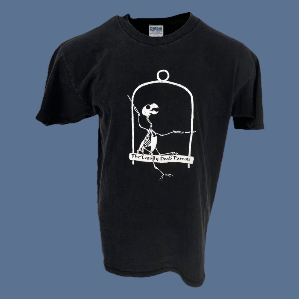Gildan VINTAGE Legally Dead Parrots Shirt Mens XL Black Skeleton Parrot Gildan 90s USA Size US XL / EU 56 / 4 - 1 Thumbnail