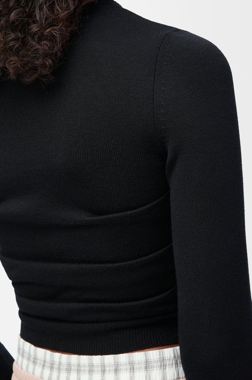 Loewe o1loc1c0525 Draped Cardigan In Cashmere And Silk in Black Size XS / US 0-2 / IT 36-38 - 5 Thumbnail