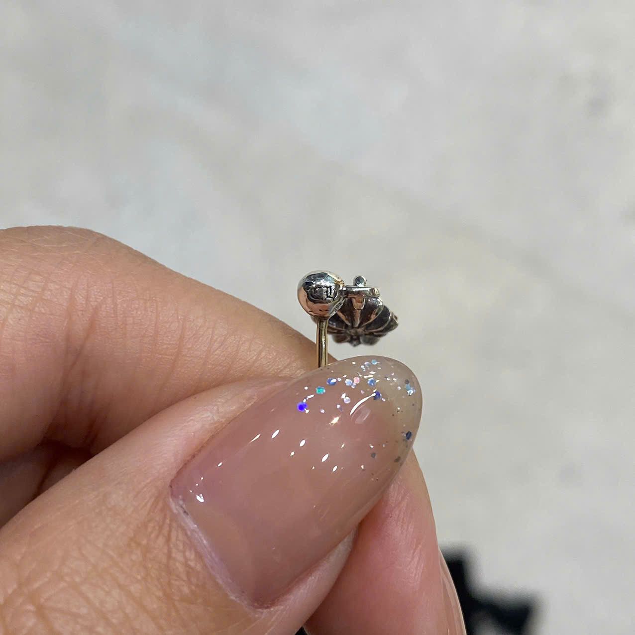 Chrome Hearts CHROME HEARTS Tiny E Silver Diamond Earring Size ONE SIZE - 8 Thumbnail