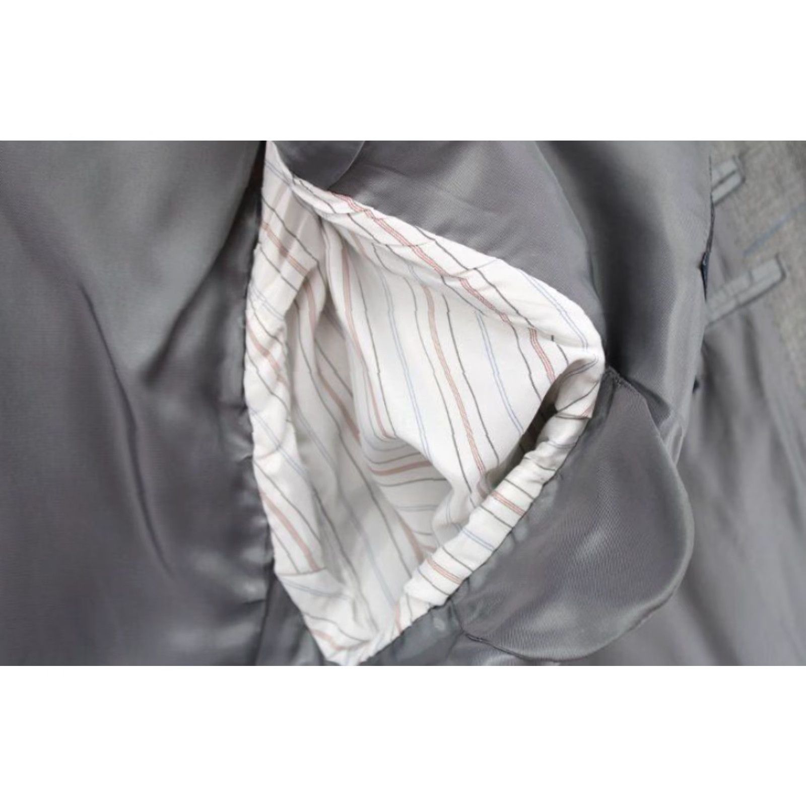 Ralph Lauren Ralph Lauren Blazer Men's 46R Gray W/ Blue Squares Silk Wool Blend Notch Lapel Plaid Size 46R - 5 Thumbnail