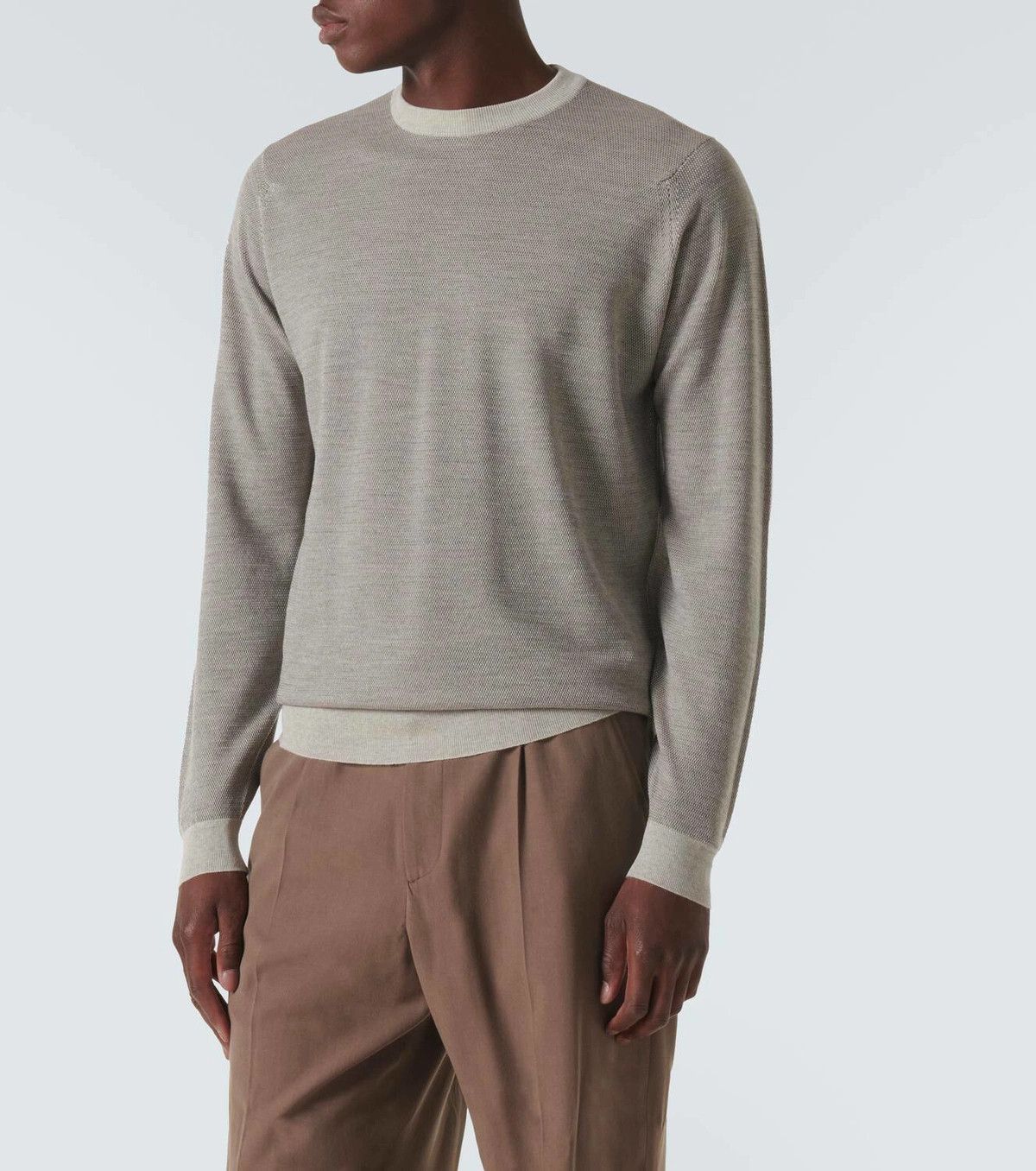 John Smedley JOHN SMEDLEY 15Singular beige gray merino wool sweater Large Size US L / EU 52-54 / 3 - 2 Thumbnail