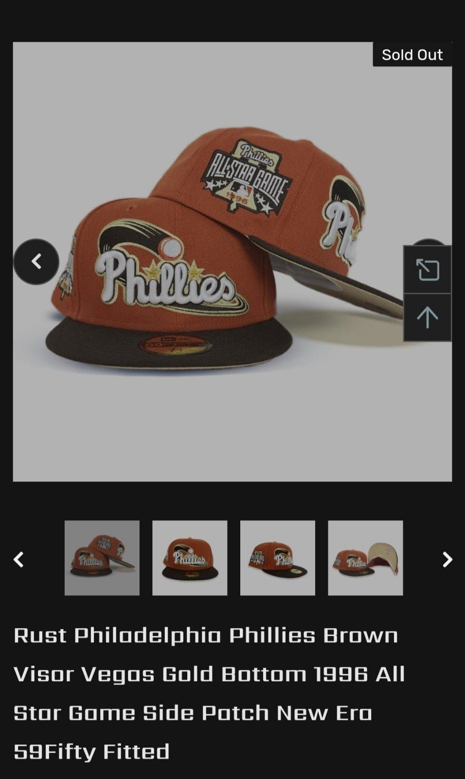 New Era *Firm* 7 3/4 Exclusive Fitted Philadelphia Phillies Hat Size ONE SIZE - 8 Thumbnail