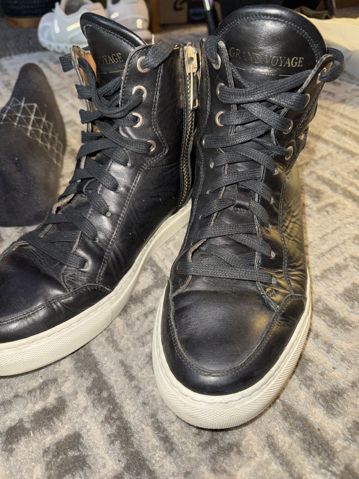 Nordstrom Leather Designer zipper Hightops Size US 8.5 / EU 41-42 - 6 Thumbnail