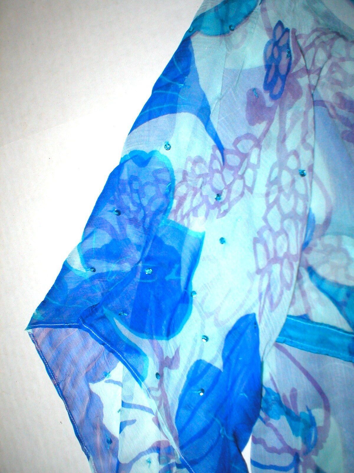 Antik Batik Silk Tunic Top Women Antik Batik M Blue Purple Swim Cover Up Size M / US 6-8 / IT 42-44 - 7 Thumbnail