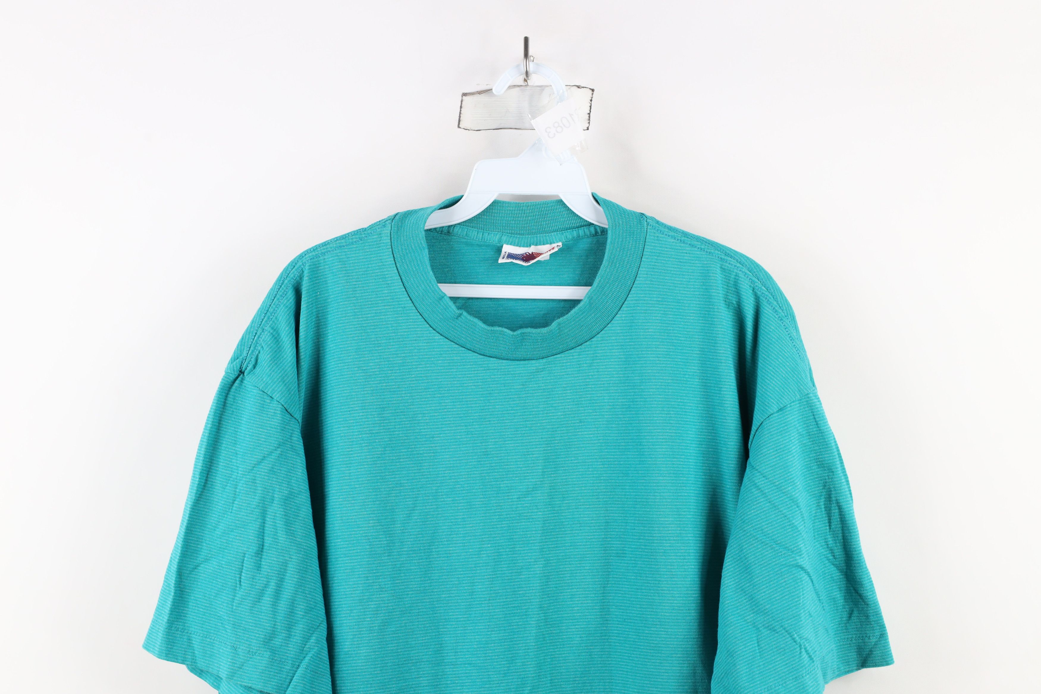 Vintage Vintage 90s Streetwear Striped Short Sleeve T-Shirt Blue USA Size US XL / EU 56 / 4 - 2 Thumbnail