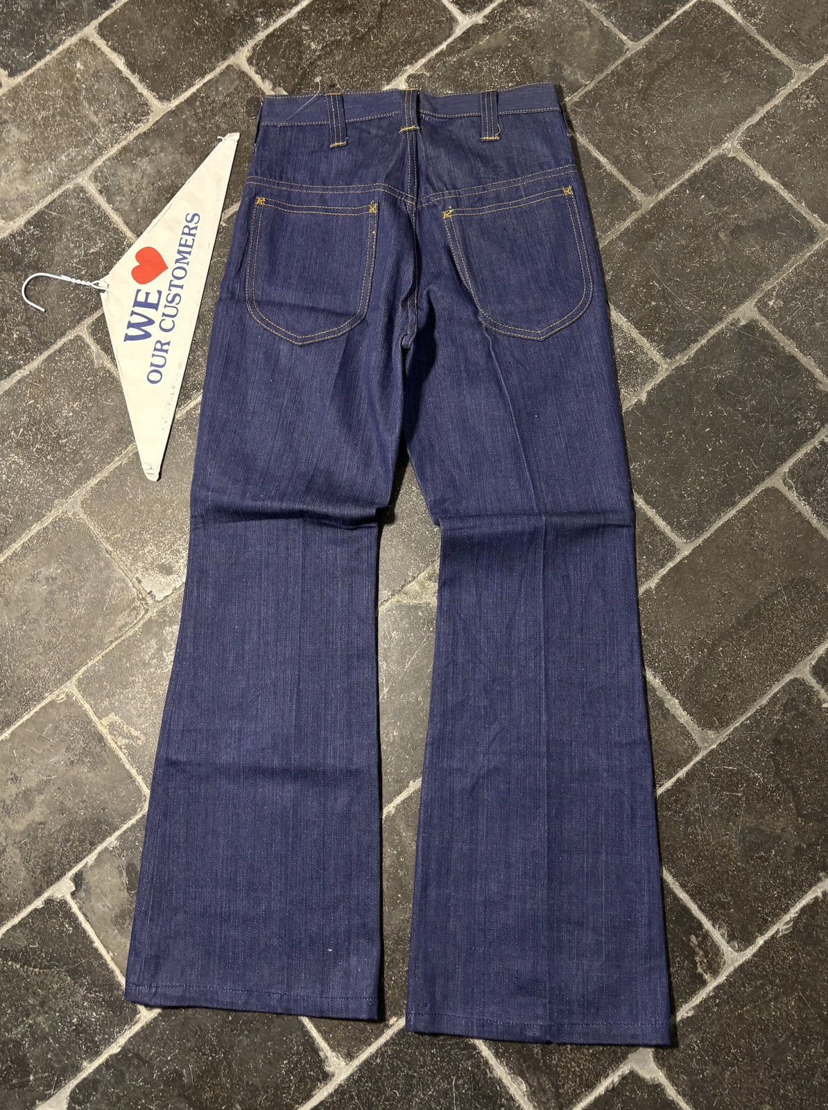 Vintage 1970s Vintage Dark Wash Denim Jeans Golden Horse Flared 70s Size 26" / US 2 / IT 38 - 4 Thumbnail