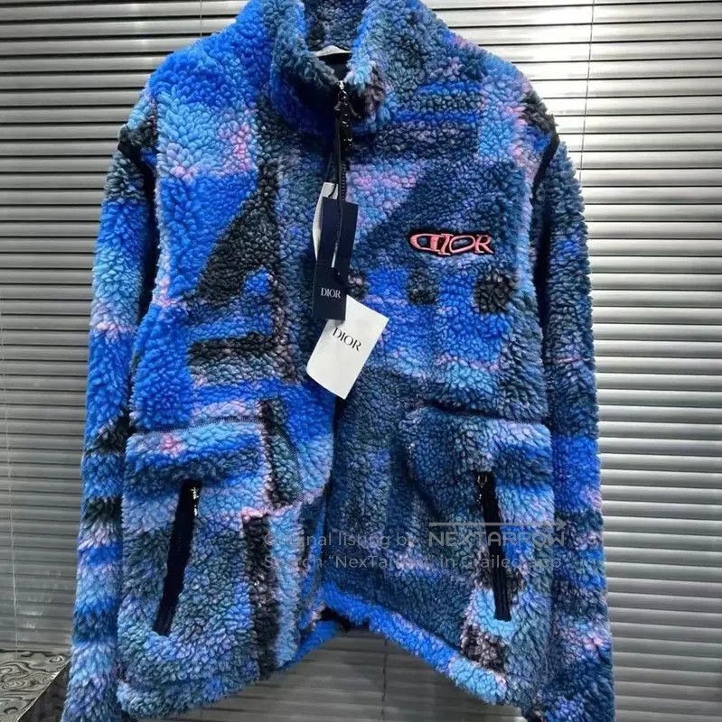 Dior Blue Fleece Jacket for Men .