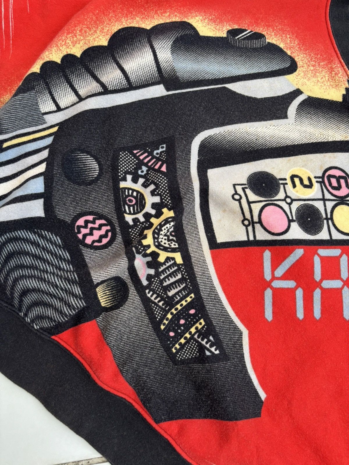 Kansai Yamamoto 1980s Robot Print Sweatshirt Size US M / EU 48-50 / 2 - 5 Thumbnail