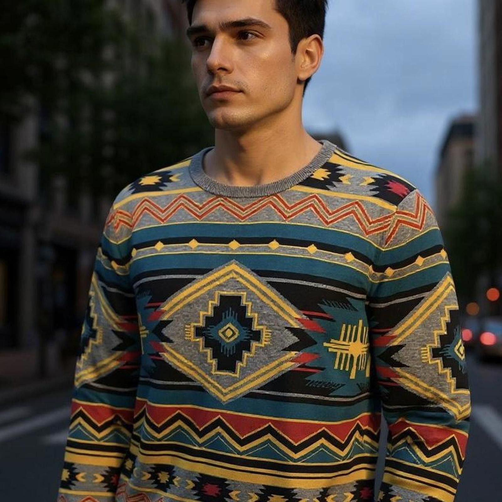 Empyre Gray and multi-coloured #Empyre knit sweater. Size Medium. Size US M / EU 48-50 / 2 - 1 Thumbnail