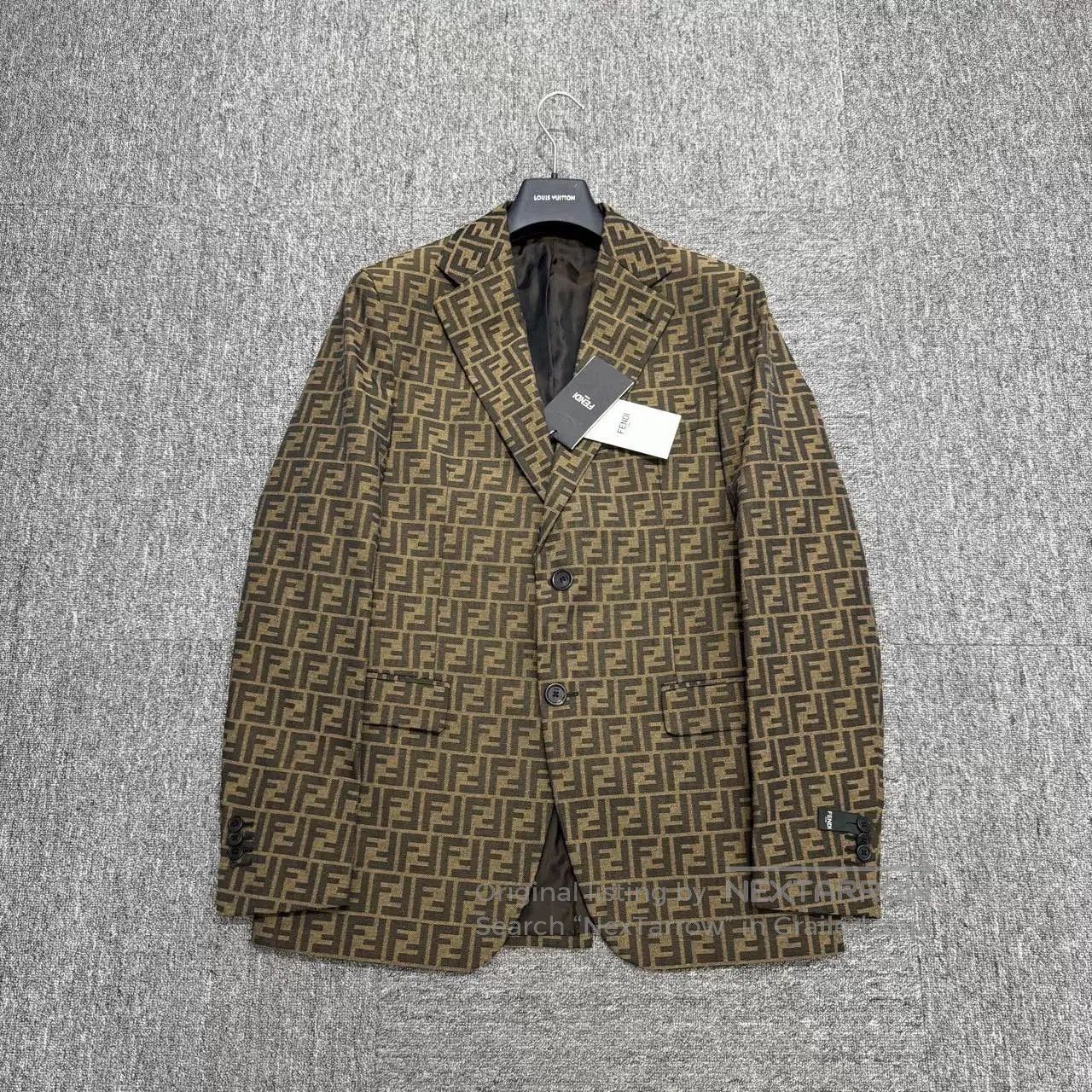 Fendi Fendi FF Logo Print Blazer Jacket. Size US L / EU 52-54 / 3 - 1 Thumbnail