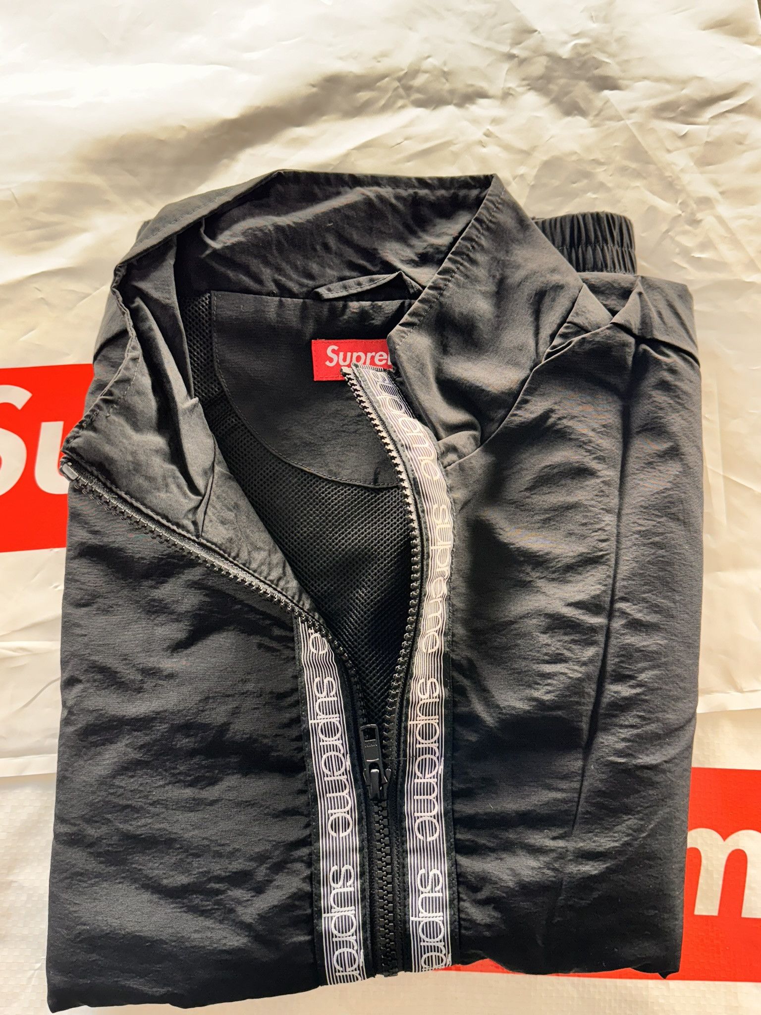 Supreme Classic Logo Taping Track Jacket Black Small