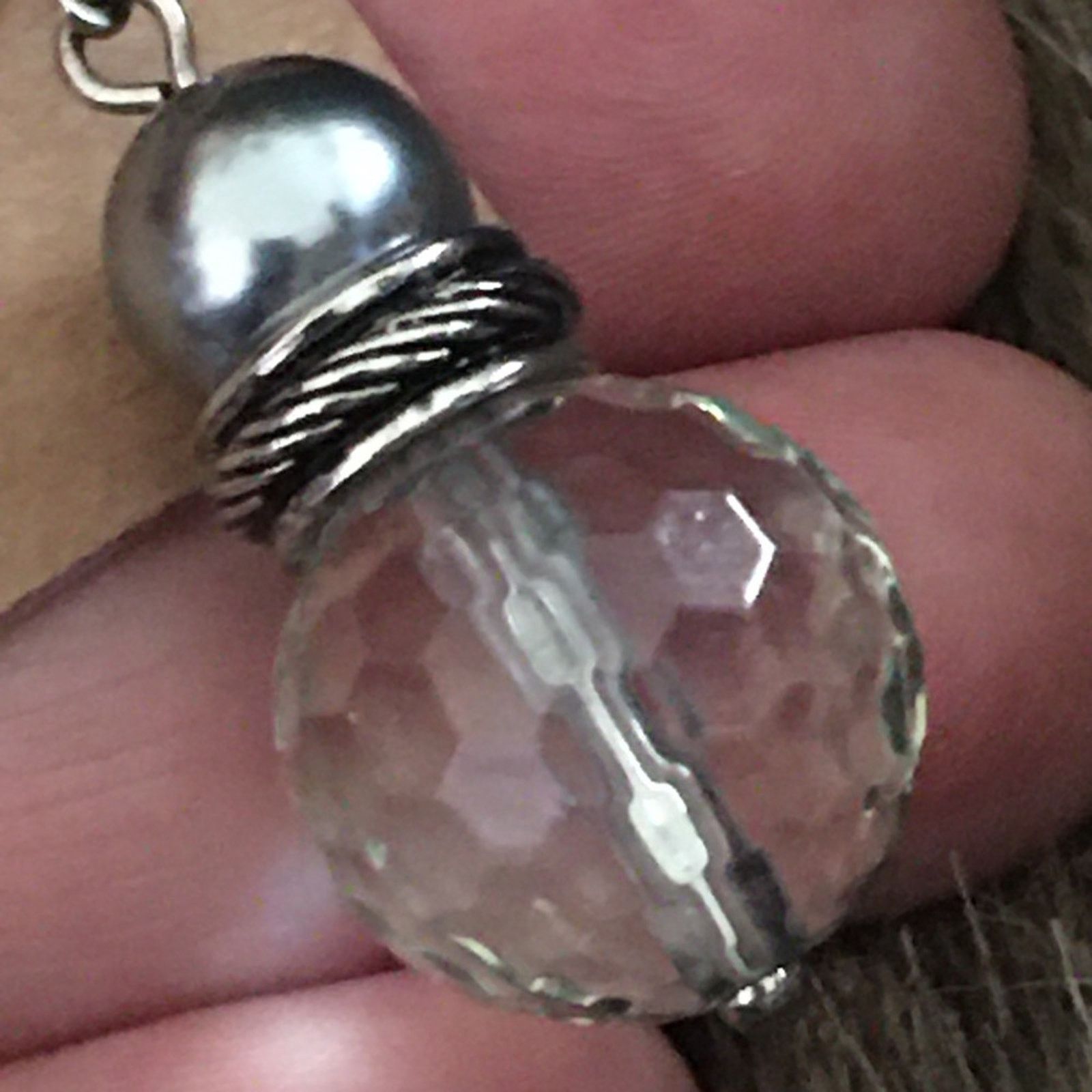Jewelry Faceted light blue glass silver tone lever backs Size ONE SIZE - 4 Thumbnail