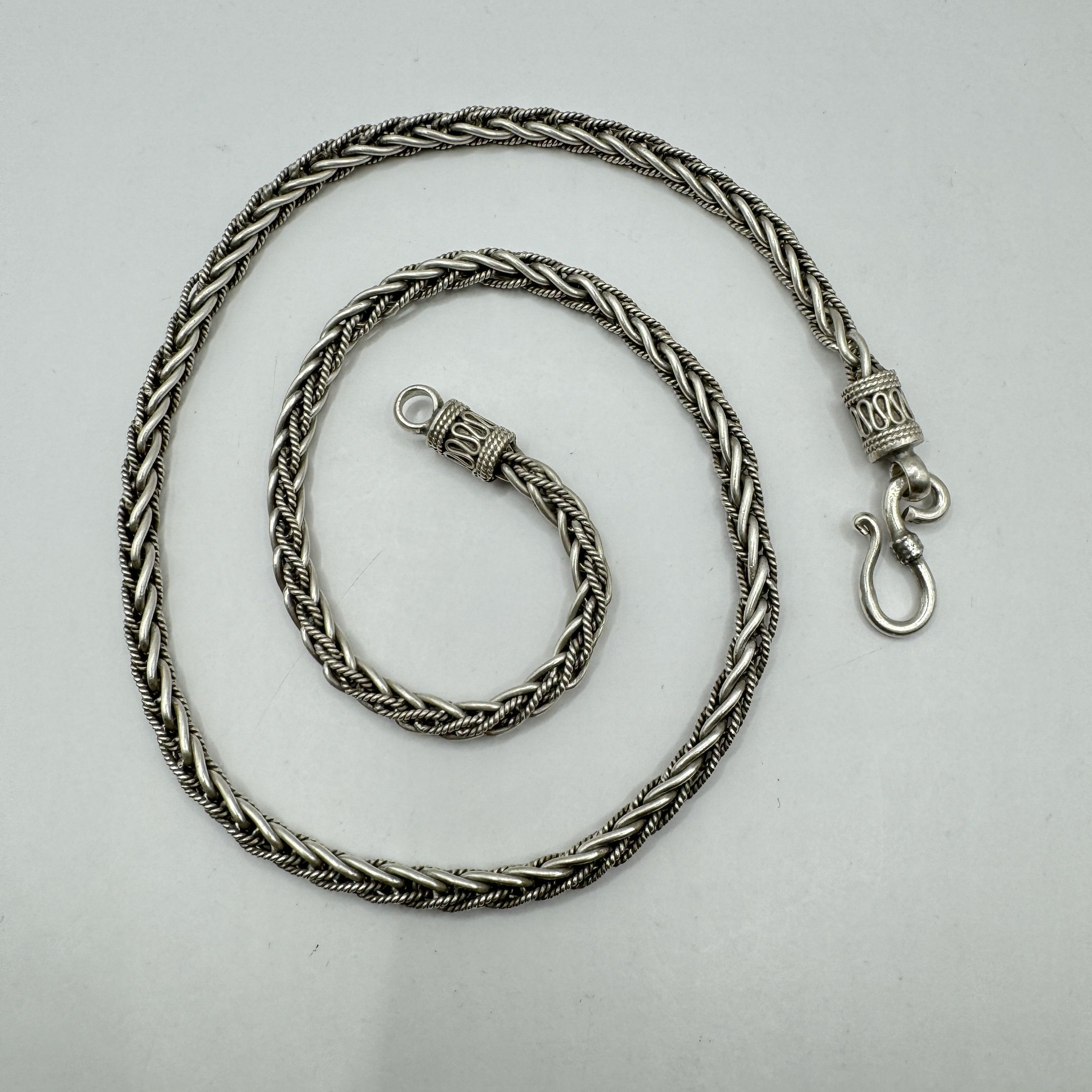 Sterling Silver Vintage Jewelry Chain, 925 Sterling Silver, Signed 47.45g Size ONE SIZE - 3 Thumbnail