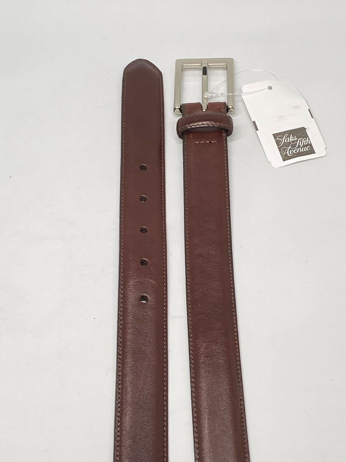 Saks Fifth Avenue Saks Fifth Avenue Brown Leather Belt size 44 Size 44 - 2 Thumbnail