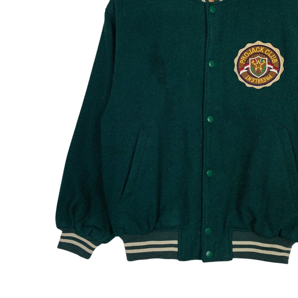 Japanese Brand PROJACK CLUB PREVALENT Green Wool Varsity Jacket #2148-C95 Size US S / EU 44-46 / 1 - 3 Thumbnail