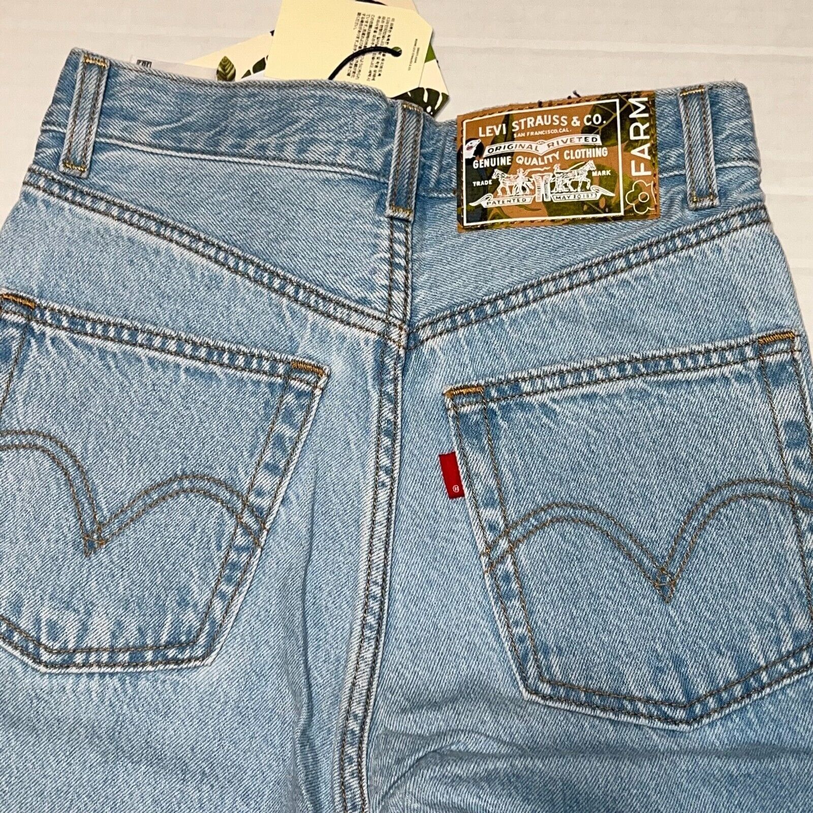 Levi's New Levi’s X Farm High Loose Women’s Jeans Parrot Size 23X31 Size 23" - 5 Thumbnail