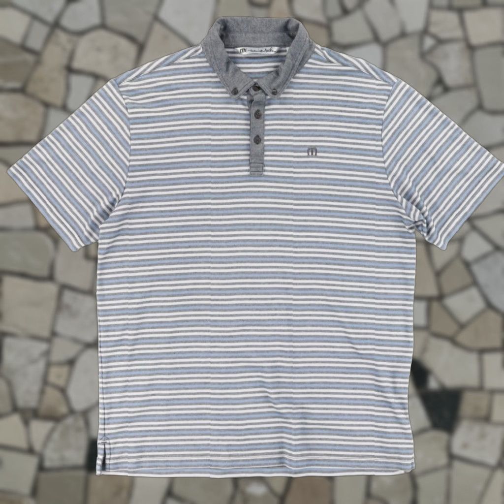 TravisMathew Travis Mathew Polo Shirt Men XL Striped Pima Cotton Blend Shirt Size US XL / EU 56 / 4 - 1 Thumbnail