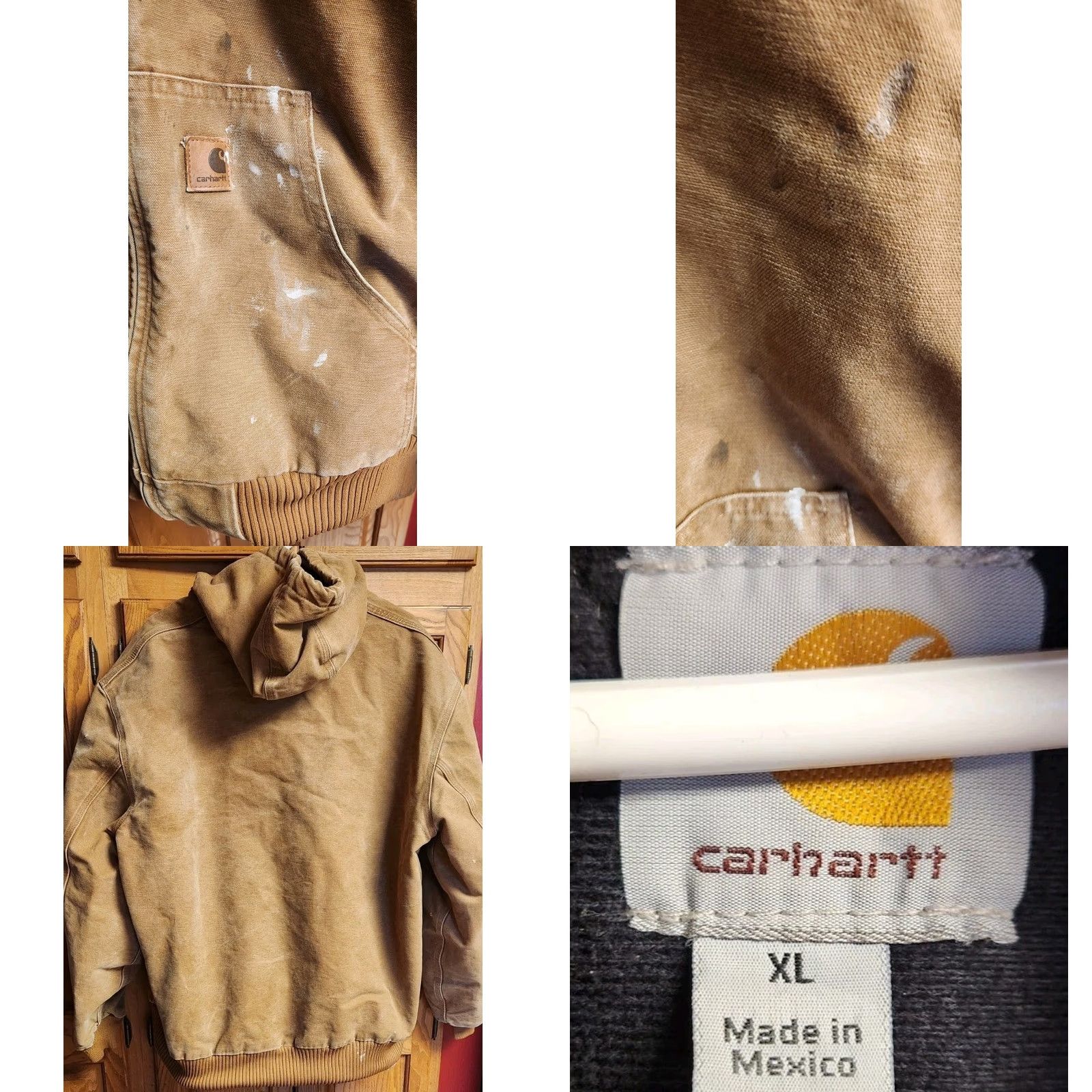 Carhartt VINTAGE Carhartt Bomber Jacket Mens XL Coat J130 211 Canvas Chore Full Zip Beige 90s Retro City Classic Workwear Logo Zipper Quilted Long Sleeve Mens Size US XL / EU 56 / 4 - 8 Thumbnail