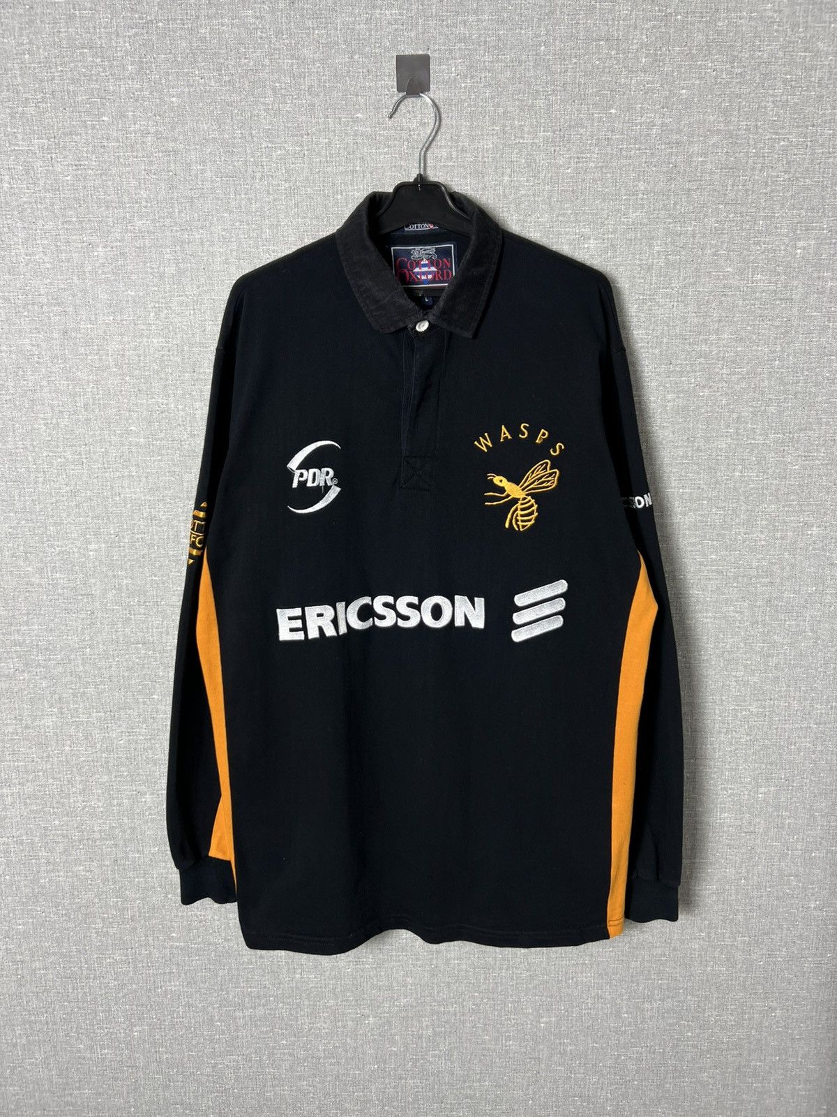 Cotton Traders Vintage 1998 Cotton Oxford WASPS Long Sleeve Rugby Jersey Size US L / EU 52-54 / 3 - 12 Thumbnail