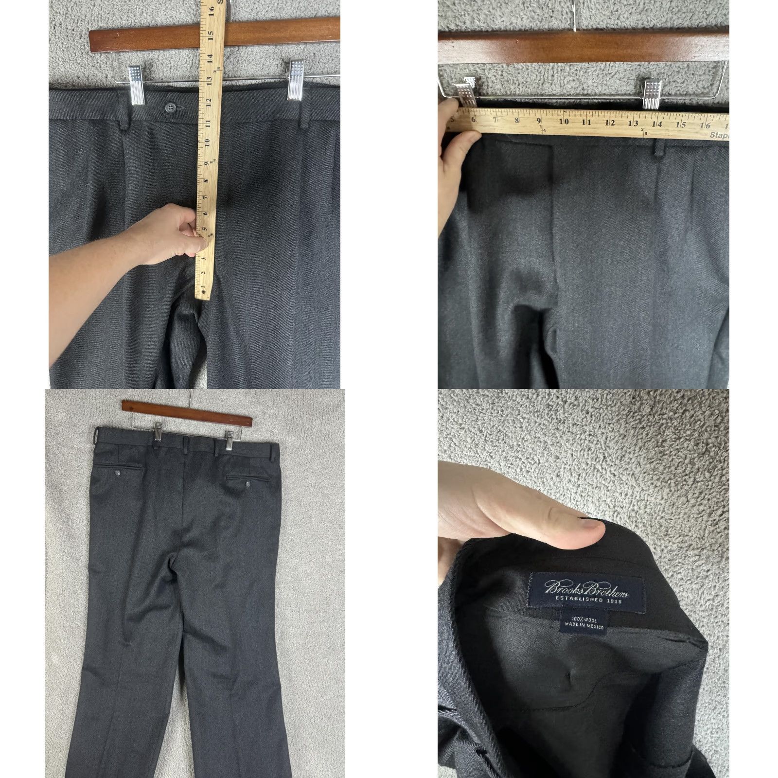 Brooks Brothers Brooks Brothers Pants Mens 40 Charcoal Gray Wool Pleated Cuffed Dress Slacks Size US 40 / EU 56 - 8 Thumbnail