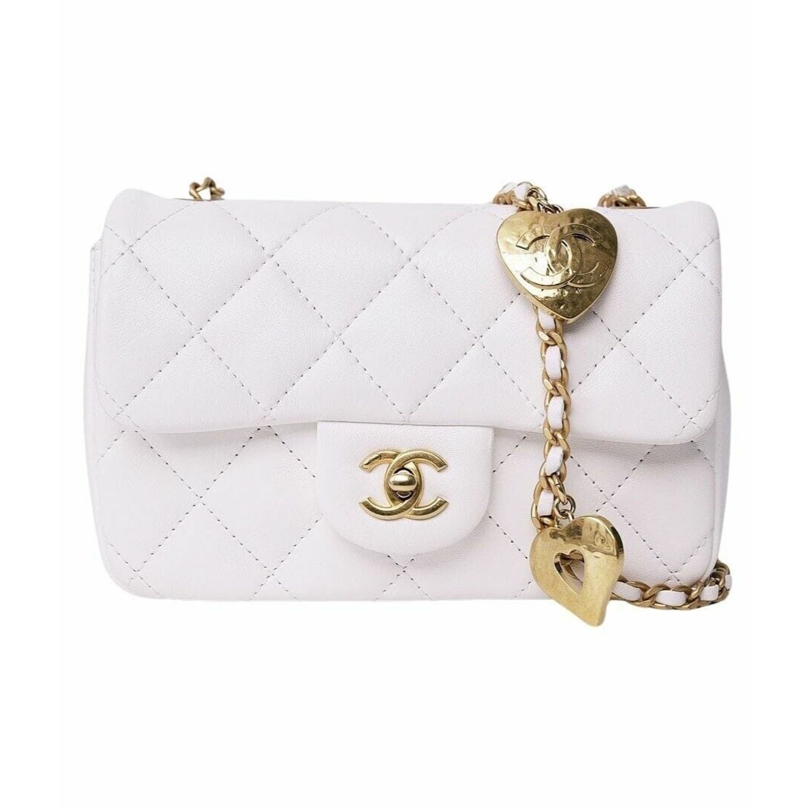 Chanel Chanel Mini Flap Open Heart Gold Logo Shoulder Crossbody Bag Size ONE SIZE - 1 Thumbnail