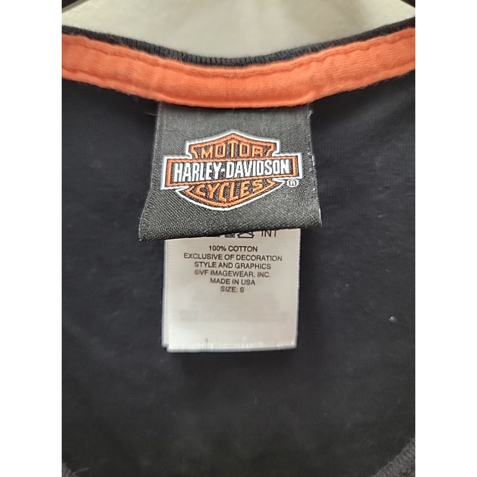 Harley Davidson Harley-Davidson Graphic Tank Top Womens Small Black Orange Myrtle Beach Y2k Tank Women's S Orange Graphic Print Studded Logo Size S / US 4 / IT 40 - 5 Thumbnail