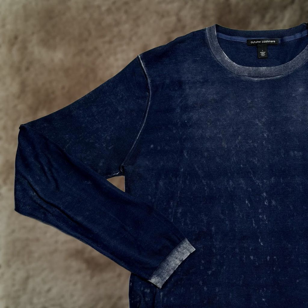 Autumn Cashmere Autumn Cashmere Sweater Mens Large Blue Cotton Cashmere Crewneck Lightweight Size US L / EU 52-54 / 3 - 1 Thumbnail